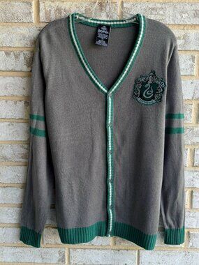 Wizarding World Harry Potter "Slytherin" Long Sleeve Button Up Cardigan Size M